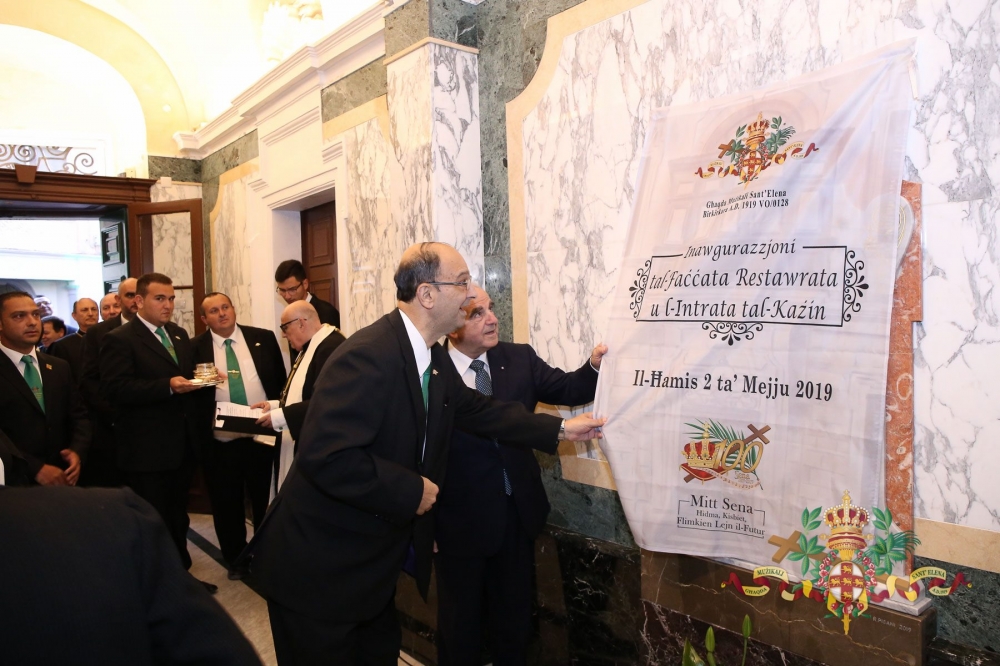 : L-inawgurazzjoni tax-xogħol fuq il-faċċata tal-każin tal-Għaqda Mużikali Sant’Elena