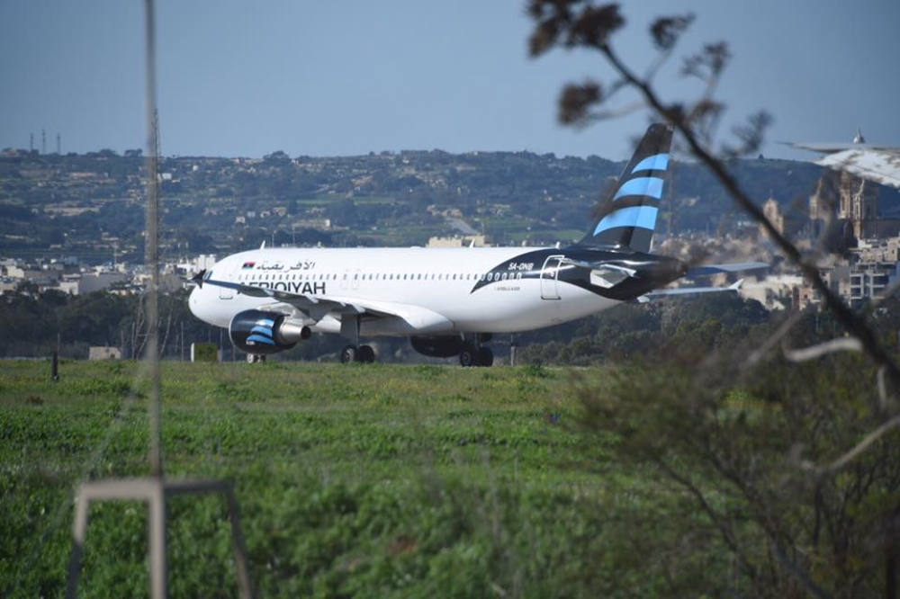L-ajruplan maħtuf tal-linja Afriqiyah, fl-ajurport ta' Malta