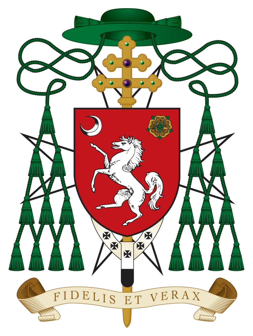 Il-Motto bil-Latin: FIDELIS ET VERAX (Fidil u Veru)