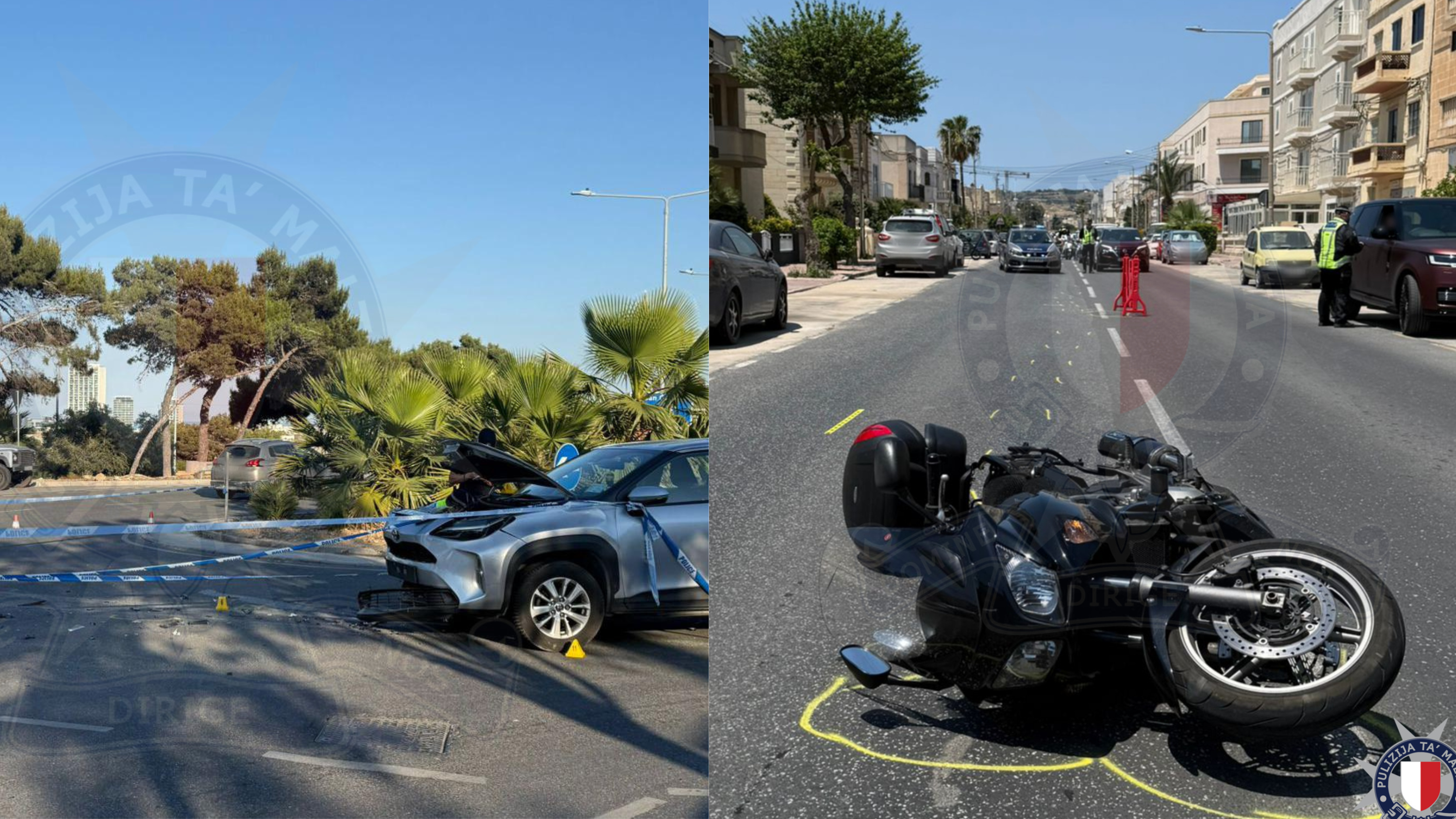 Żewġ persuni jweġġgħu gravi f’inċidenti separati tat-traffiku