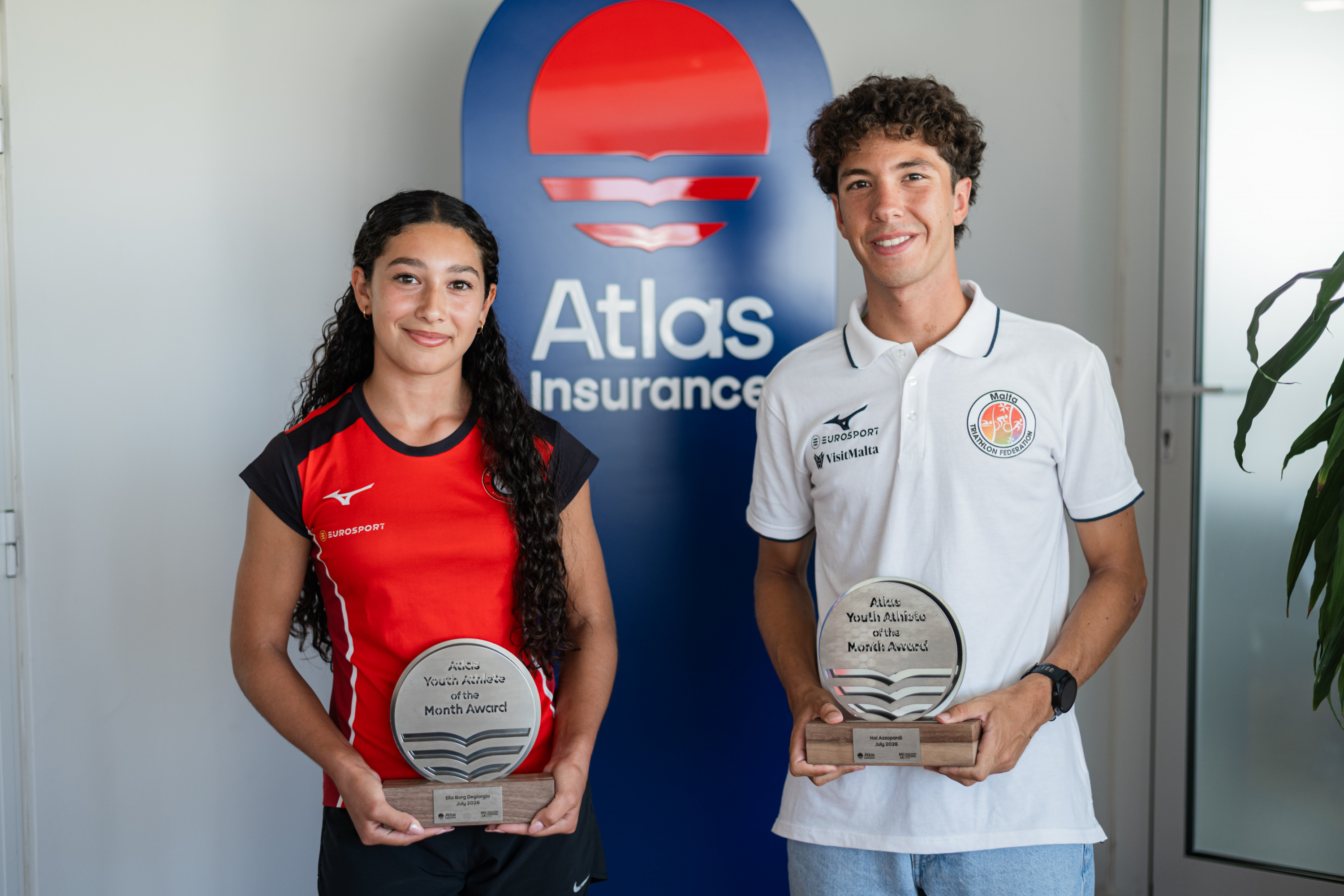 Ella Borg Degiorgio u Kai Azzopardi huma r-rebbieħa tal-Atlas Atleta Żagħżugħ tax-Xahar ta’ Lulju