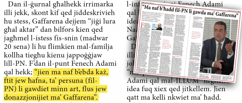 L-intervista ta'Beppe Fenech Adami mal-ILLUM nhar il-Ħadd li għadda