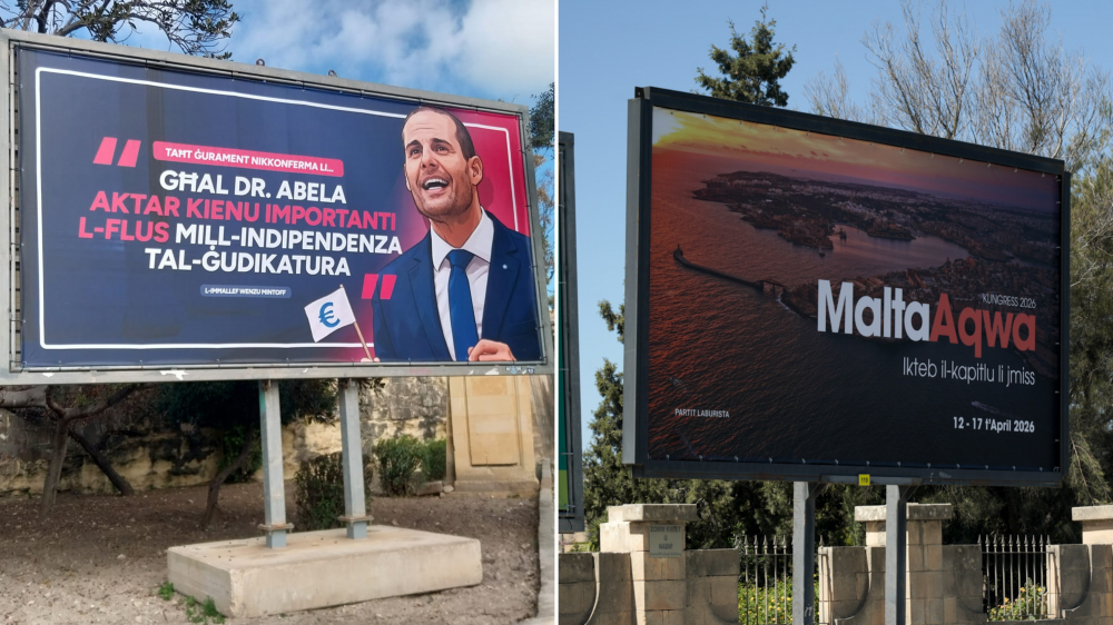 Momentum jitlob informazzjoni dwar żieda fil-billboards madwar Malta
