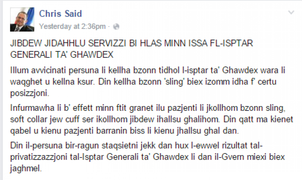 Dak li mkiteb Said fuq il-FB tiegħu