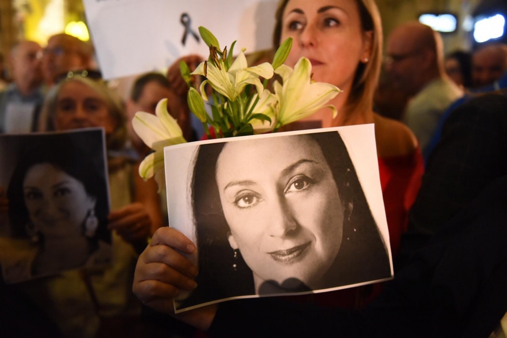 Ritratti ta' Daphne Caruana Galizia waqt id-dimostrazzjoni fil-Belt Valletta | Ritratt: James Bianchi