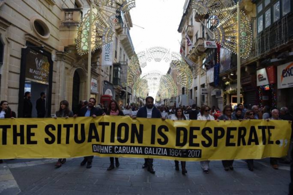 L-aħħar kliem ta' DCG fuq quddiem fit-tielet dimostrazzjoni wara l-qtilo ta' DCG | Ritratt james Bianchi