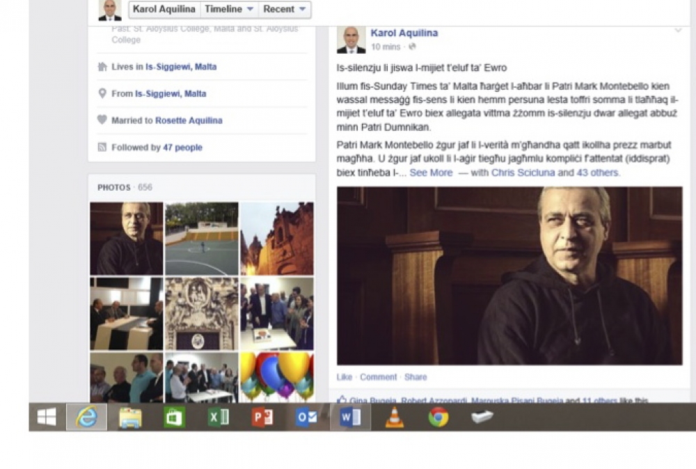 Il-facebook status tal-president tal-Kunsill amministrattiv tal-PN