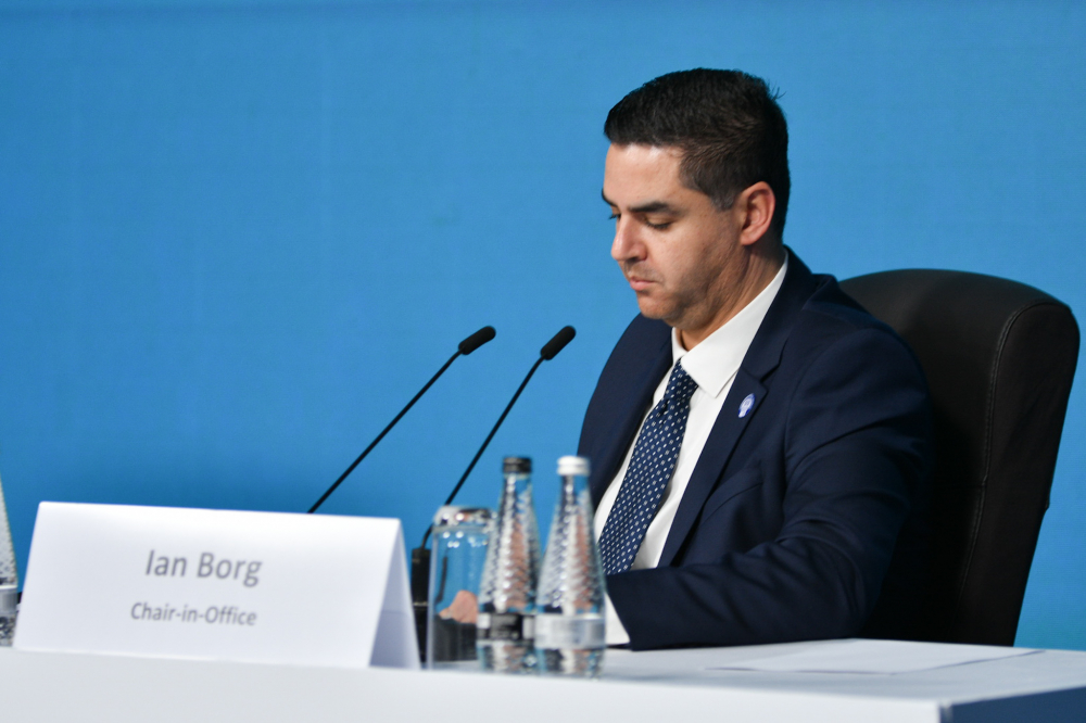 Il-Ministru Ian Borg fl-aħħar diskors tiegħu. (Ritratt: James Bianchi/ILLUM)