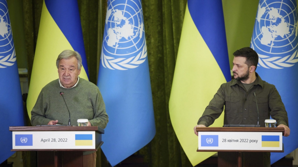 Guterres u Zelensky waqt konferenza ftit ħin biss qabel attakk bil-missili fuq Kjiv