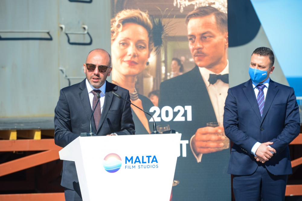 Il-Kummissarju tal-Films Johann Grech u ħdejh il-Ministru għat-Turiżmu Clayton Bartolo