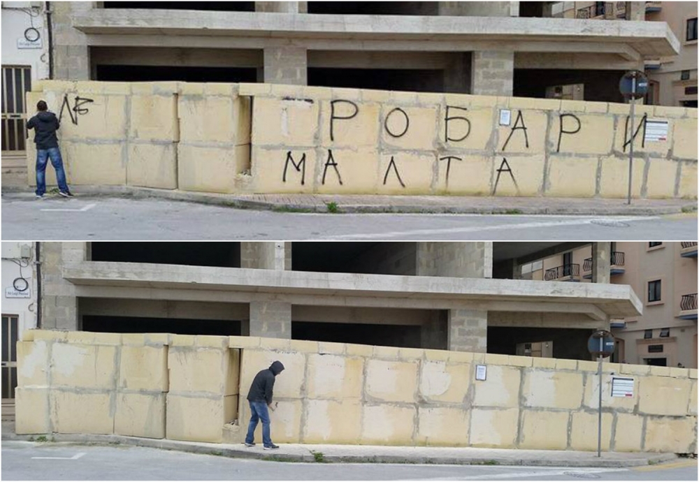 Diversi persuni ħadu l-inizjattiva sabiex inaddfu l-graffiti li ġew miżbugħa f'diversi żoni f'San Pawl il-Baħar