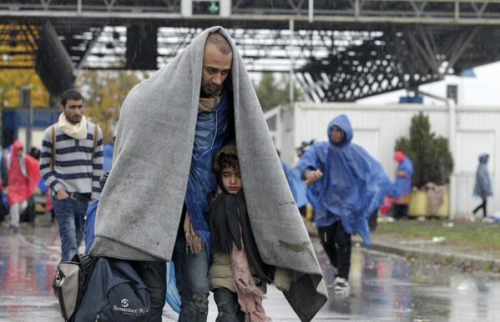 Ritratt mtella fuq twitter mid-Daily Sabah ta' immigranti deħlin il-Kroazja