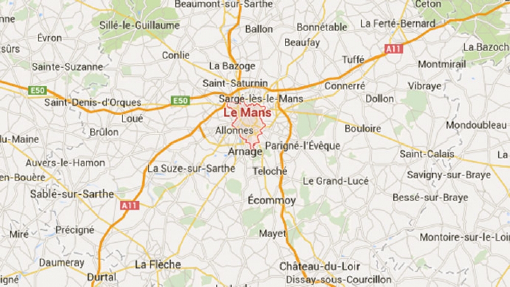Mappa tal-belt Le Mans fejn seħħ il-każ