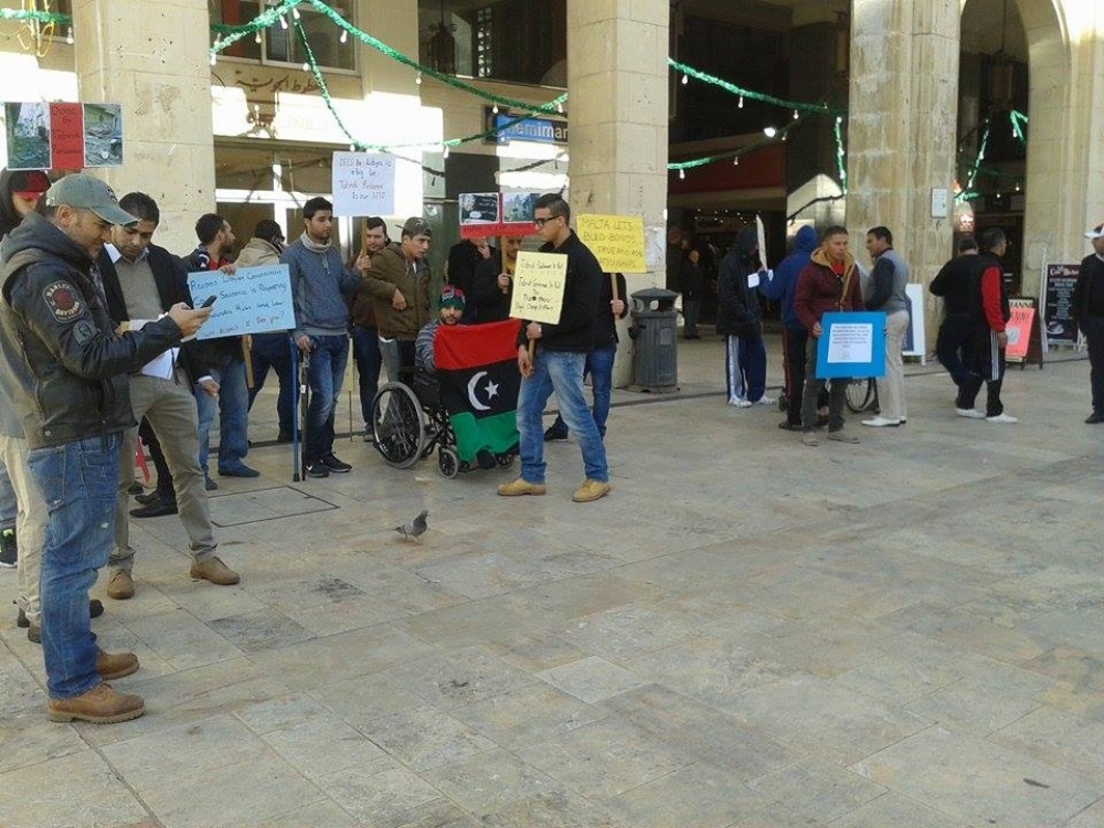 Il-protestanti fid-daħla tal-Belt Valletta