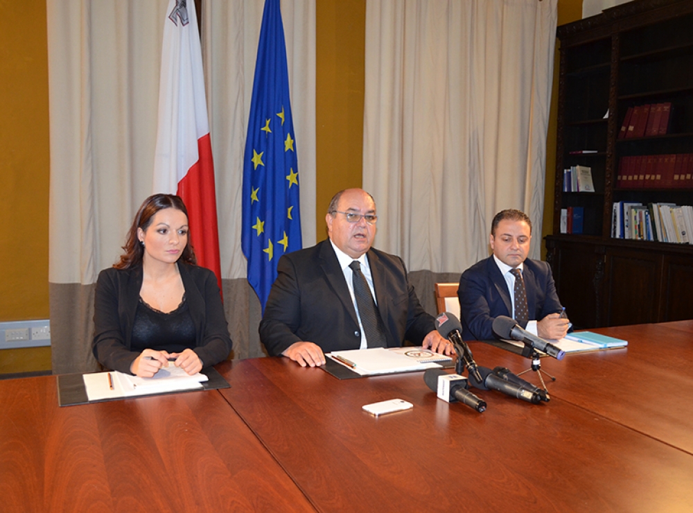 Il-Ministru Manuel Mallia jindirizza l-konferenza tal-aħbarijiet. Ritratt John Pisani