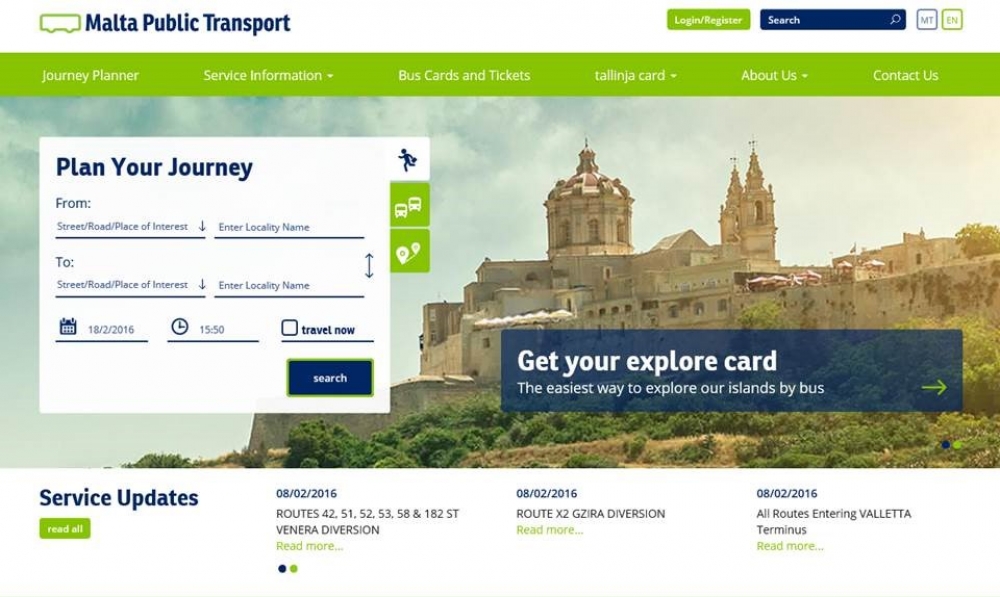 Website ġdida tal-Malta Public Transport