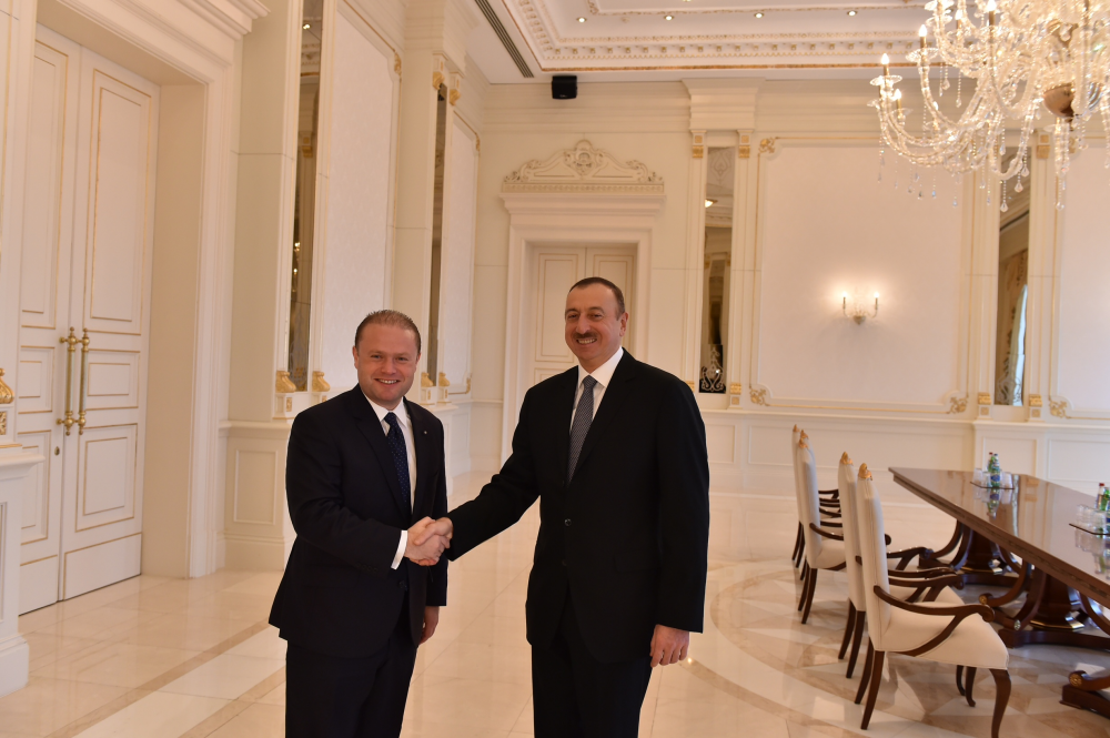 Il-Prim Ministru Joseph Muscat mal-President tal-Azerbaijan Ilham Aliyev 