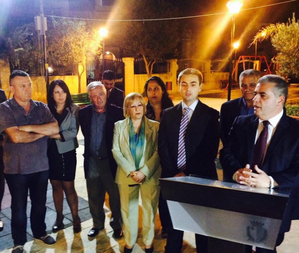 Michael Falzon waqt l-inawgurazzjoni tal-ġnien fil-Pietà