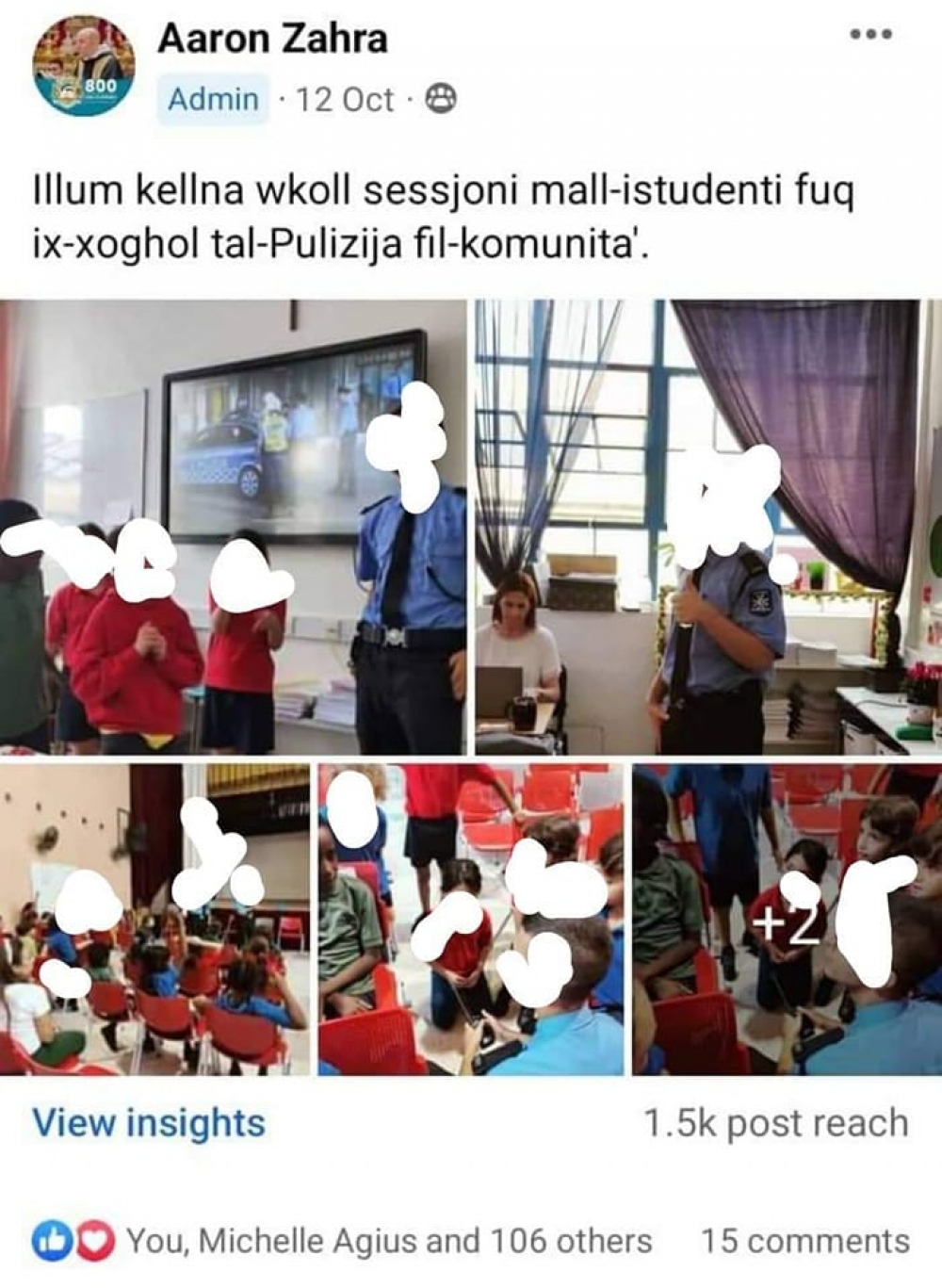 Ritratt mibgħut mill-Kulleġġ ta' San Albert il-Kbir waqt l-attività imsemmija 