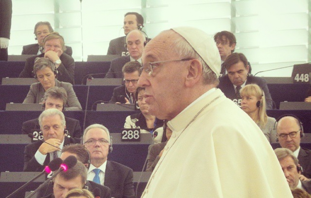 Il-Papa waqt iż-żjara tiegħu fil-Parlament Ewropew