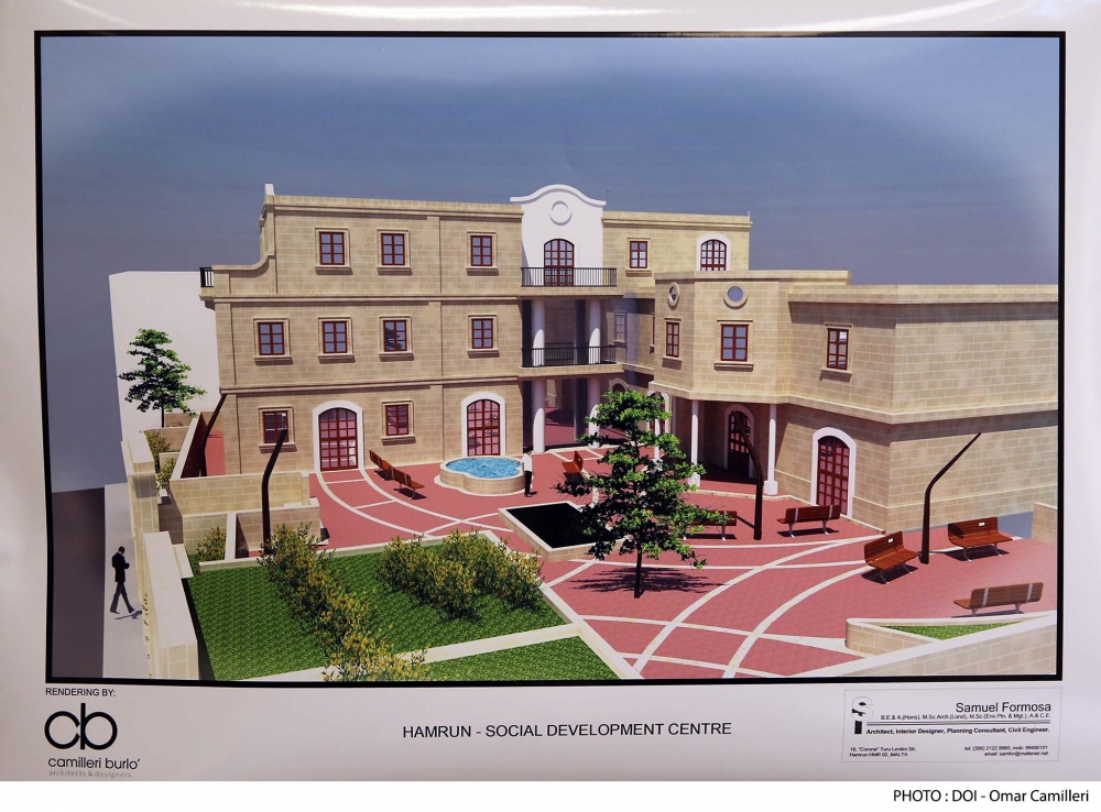 Dehra artistika tal-proġett taċ-ċentru soċjali fil-Ħamrun