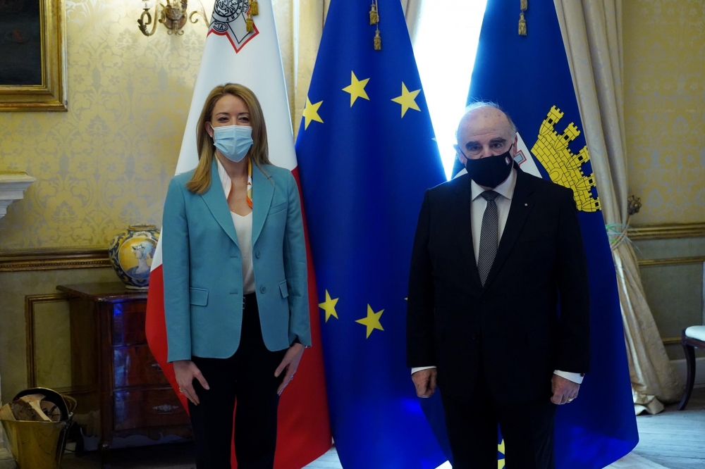 Il-President tal-PE tiltaqa' mal-President tar-Repubblika George Vella