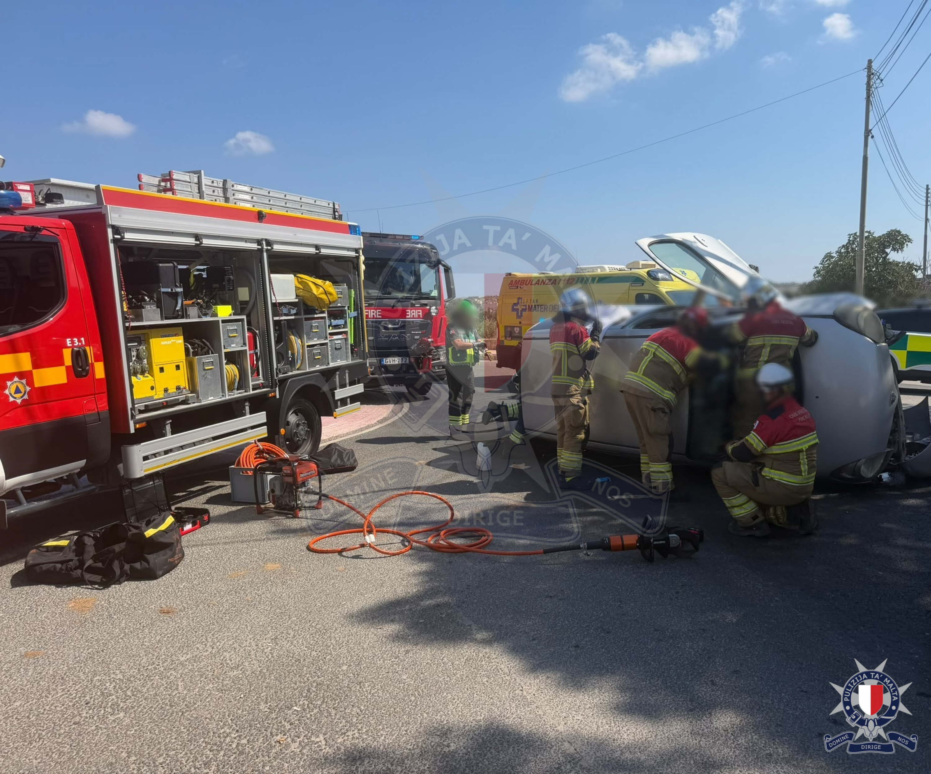 Raġel ta’ 75 sena jweġġa’ gravi wara li karozza tinqaleb f’Burmarrad