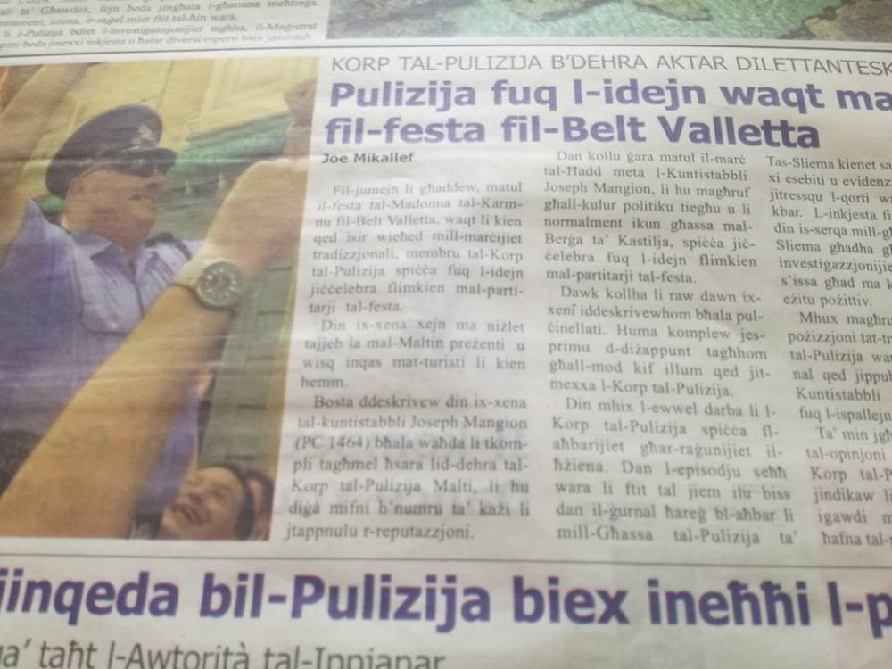 L-istorja kif dehret fuq il-faċċata ta' 'In-Nazzjon'