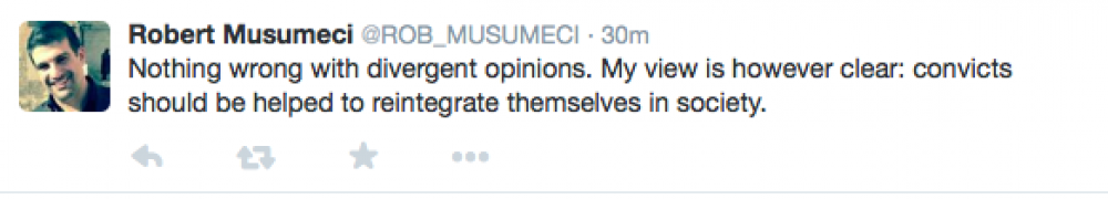 It-tweet ta' Robert Musumeci