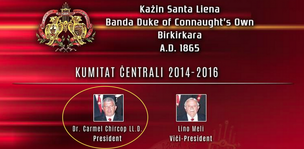 L-Avukat Chircop kif jidher fuq is-sit tal-Banda Duke of Connaught 