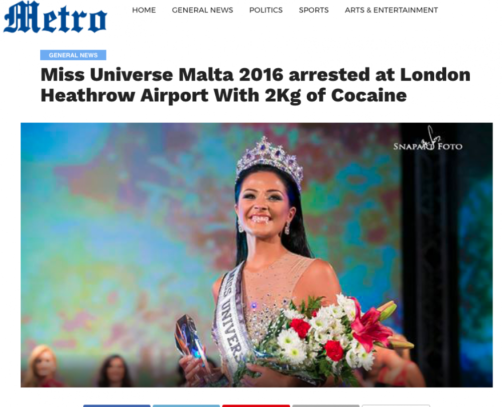 L-artiklu li deher fuq is-sit metro-uk.com
