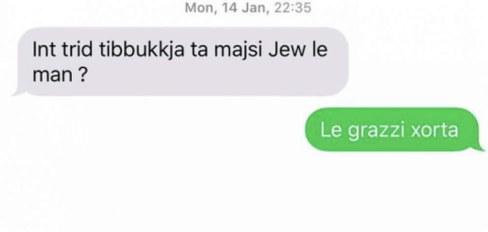 Wieħed mill-messaġġi mibgħutin lill-gazzetta ILLUM