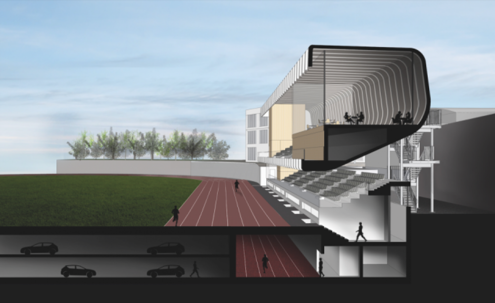 Il-parkeġġ taħt il-kumpless sportiv tal-Università ta’ Malta