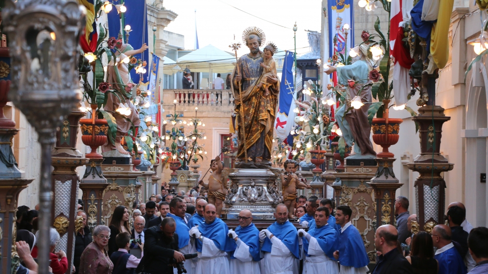 Il-purċissjoni bil-vara ta' San Ġużepp fir-Rabat tal-Imdina