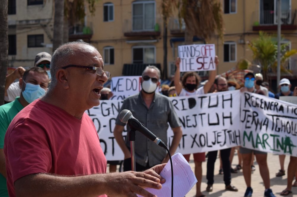 Wieħed mill-kelliema waqt il-protesta