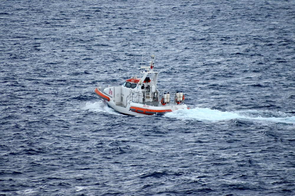 Il-lanċa ta' salvataġġ tal-FAM il-Melita 1 waqt it-tfittxija.  Ritratt John Pisani
