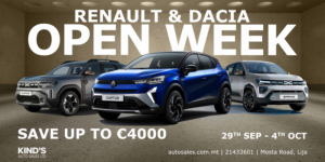 L – ‘Open Week’ ta’ Renault u Dacia jirritorna b’offerti esklussivi fuq għażla vasta ta’ vetturi Elettriċi u Hybrid