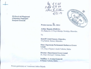 Il-protest ġudizzjarju ta’ Arthur Bajada: “Ipprova jrażżan lis-Sindku minn diversi abbużi”