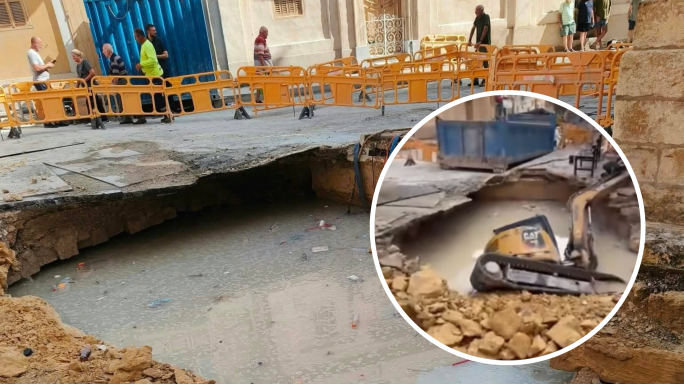 Triq ħdejn il-pjazza ta’ Ħal Tarxien iġġarfet waqt xogħlijiet infrastrutturali