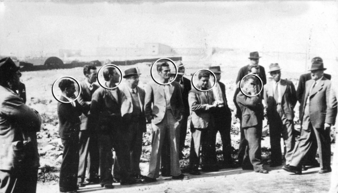 L-akkużati mmarkati biċ-ċrieki mix-xellug għal-lemin Ġanni Gambin, Salvu Fenech, Ġeraldu Cassar, Ġużé Cachia u Manwel Cardon waqt l-aċċess