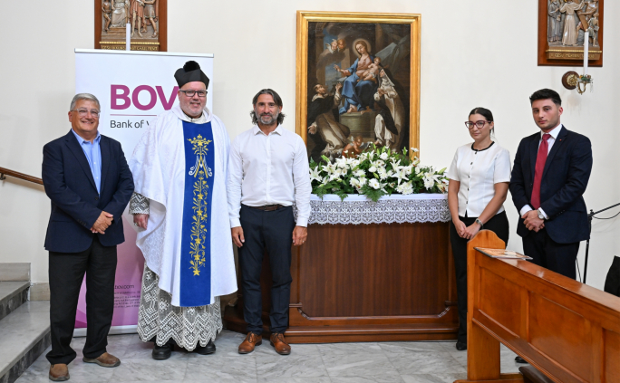 Il-fondazzjoni BOV tappoġġja r-restawr ta' Pittura tas-seklu tmintax fil-knisja parrokkjali ta' Marija Reġina fil-Marsa