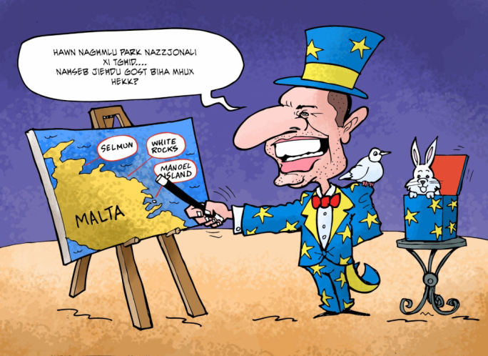 Karikatura minn Mikiel Galea
