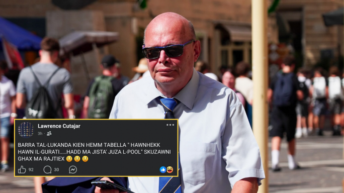 Cutajar bi tweġiba sarkastika wara li ntlemaħ jgħum fil-lukanda tal-ġurati